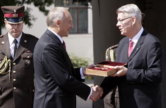 New Latvian president Andris Berzins inaugurated