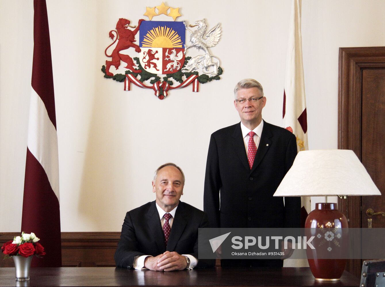 New Latvian president Andris Berzins inaugurated