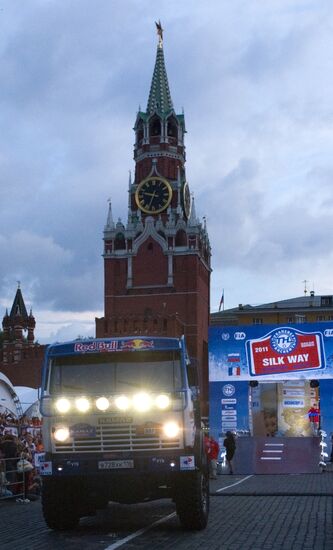Motorsport. Start of rally-ride "The Silk Way"