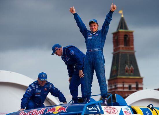 Motorsport. Start of rally-ride "The Silk Way"