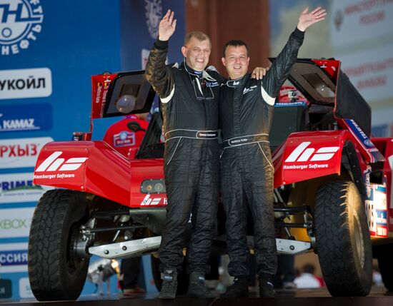 Motorsport. Start of rally-ride "Silk Way"