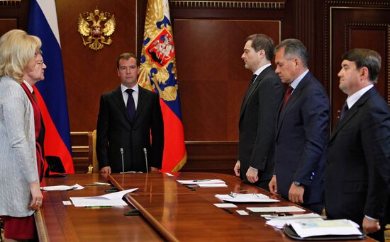 President Dmitry Medvedev chairs meeting at Gorki residence