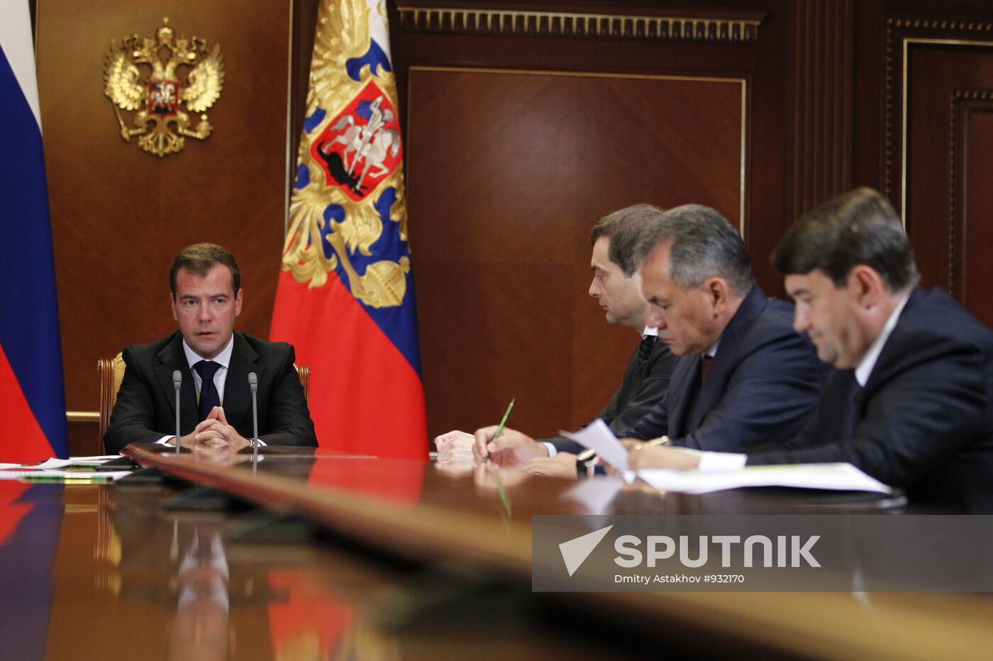 President Dmitry Medvedev chairs meeting at Gorki residence