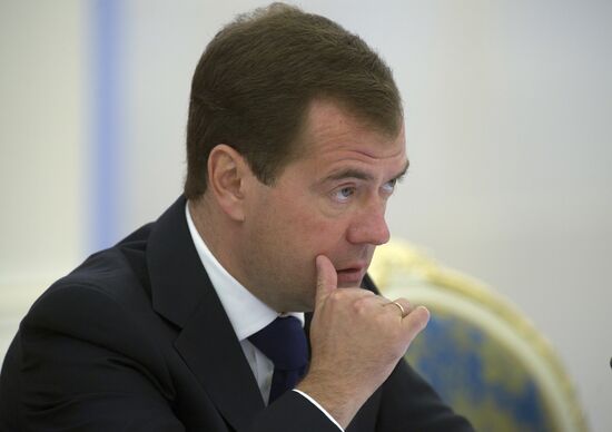 Dmitry Medvedev meets with business leaders at Gorki residence