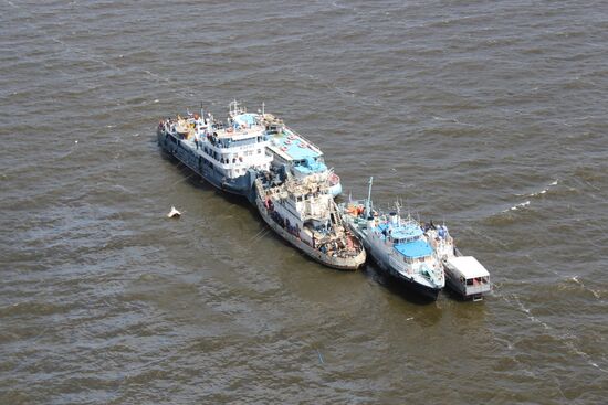 Operation at site where “Bulgaria” ship sank in the Volga