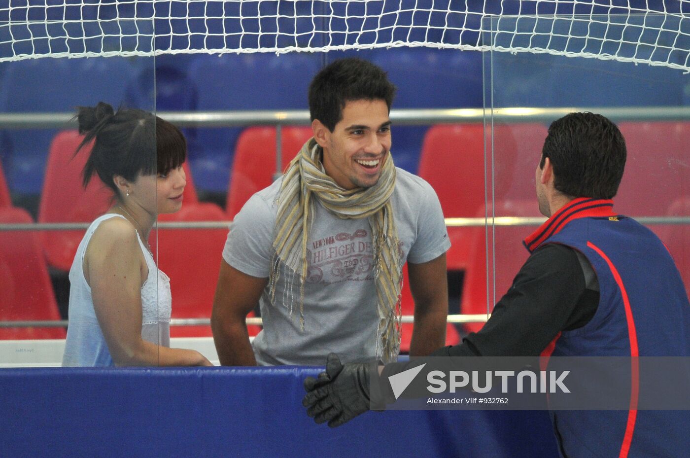 Coach Nikolai Morozov holds training session with his skaters