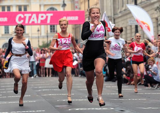 High-heel race in St. Petersburg