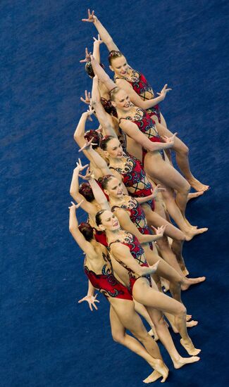 Russian sync swimmers emerge first in team event