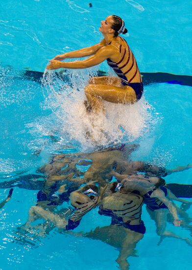 Dutch synchronized swimming team in free combination