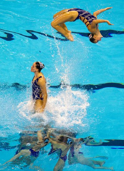 Dutch synchronized swimming team in free combination