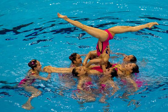 North Korea's synchronized swimming team in free combination