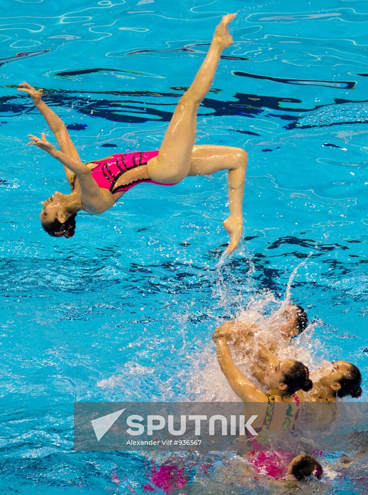 North Korea's synchronized swimming team in free combination