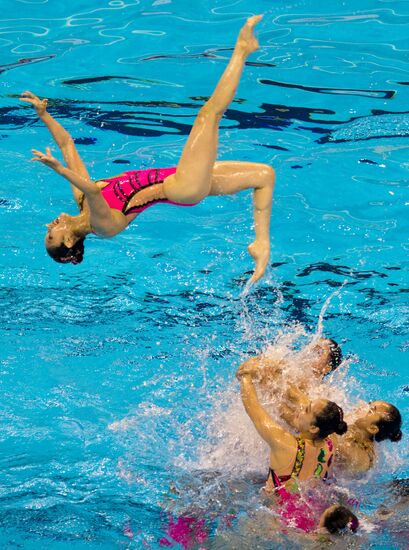 North Korea's synchronized swimming team in free combination