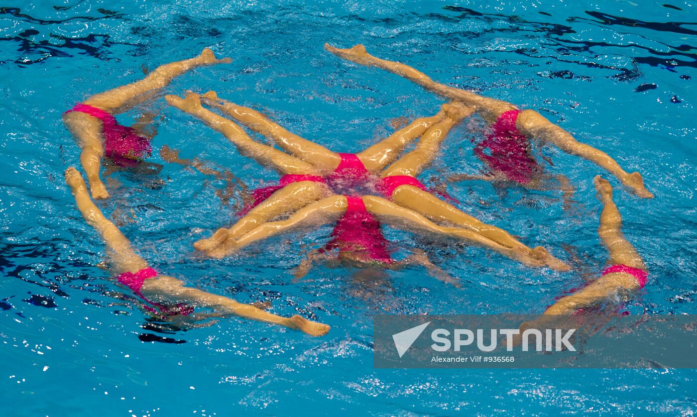 North Korea's synchronized swimming team in free combination