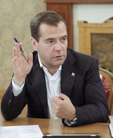 President Dmitry medvedev visits Vladimir