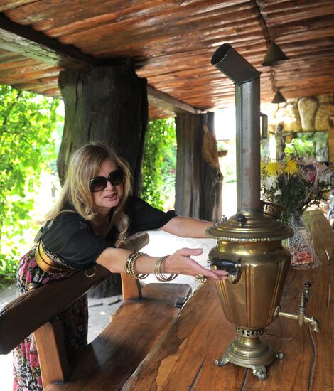 Vika Tsyganova in her country house