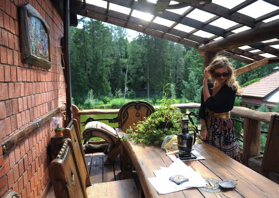 Vika Tsyganova in her country house