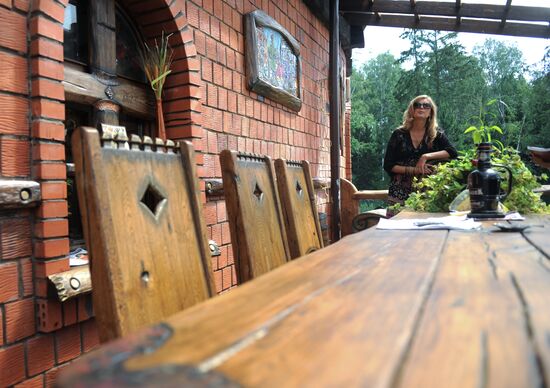 Vika Tsyganova in her country house