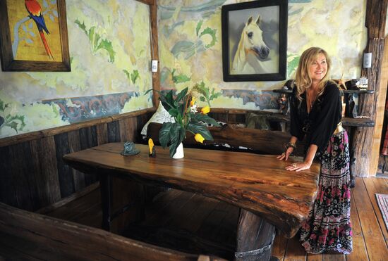 Vika Tsyganova in her country house