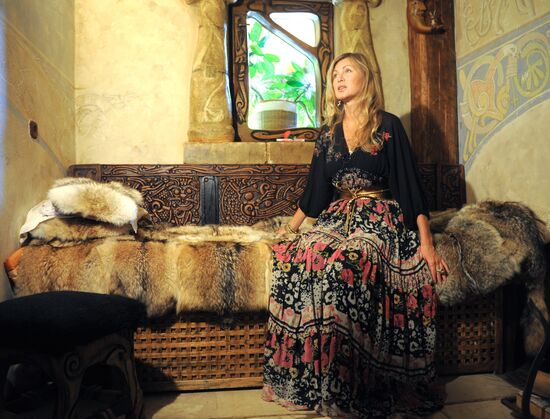 Vika Tsyganova in her country house