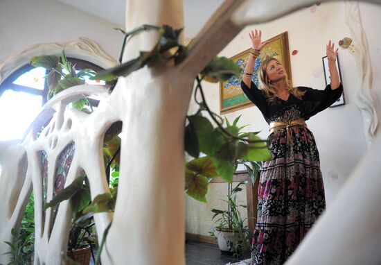 Vika Tsyganova in her country house