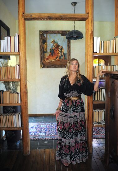 Vika Tsyganova in her country house