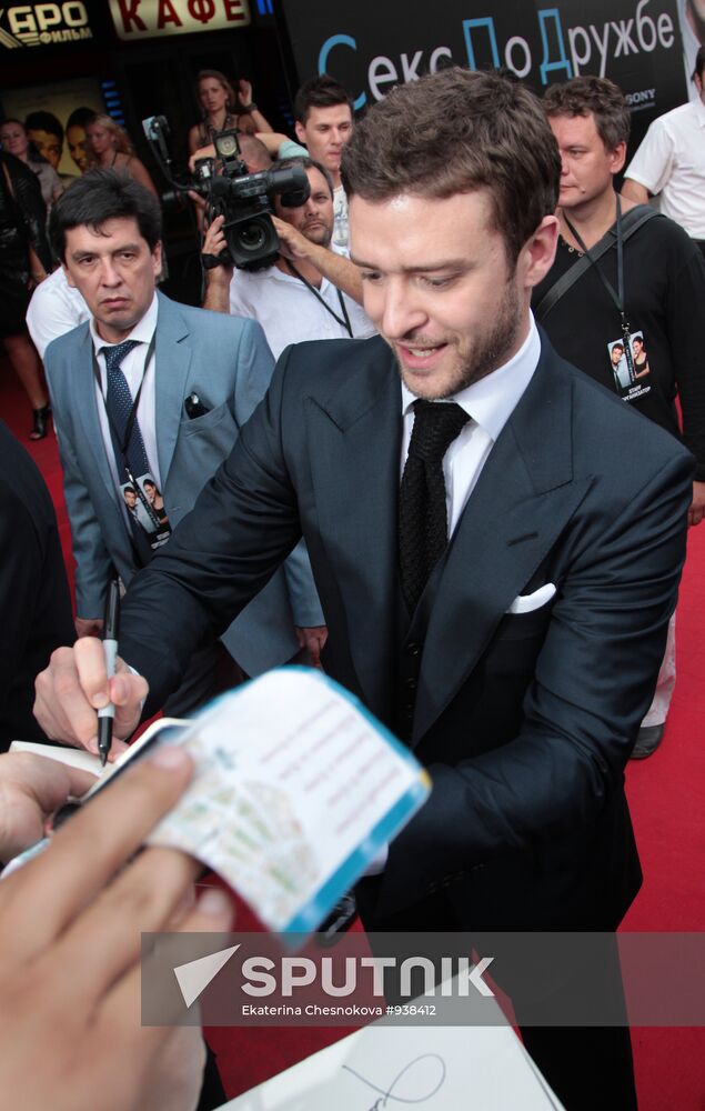 "Friends with Benefits" movie premiered in Moscow