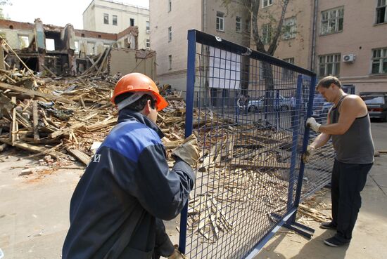 Building pulled down on Moscow's Bolshoi Kozikhinsky Per. 25