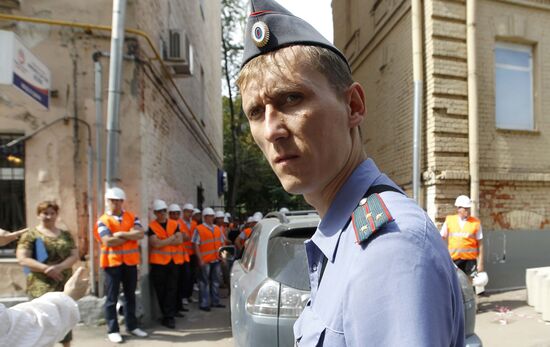 Building pulled down on Moscow's Bolshoi Kozikhinsky Per. 25