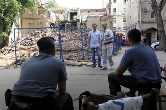 Building pulled down on Moscow's Bolshoi Kozikhinsky Per. 25