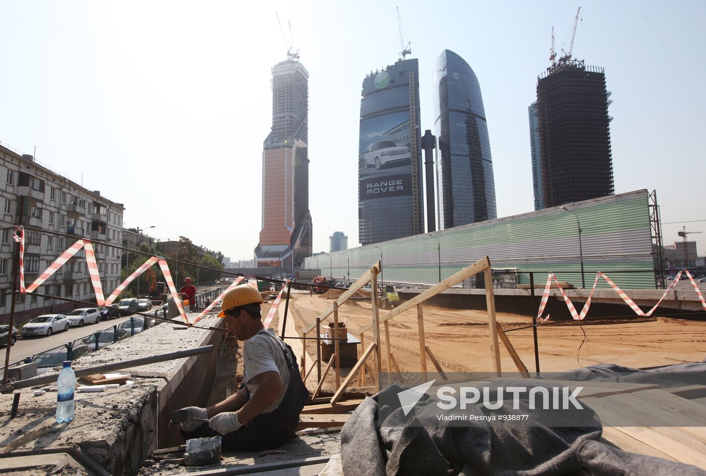 Mororway construction site close to Moscow-City IBC