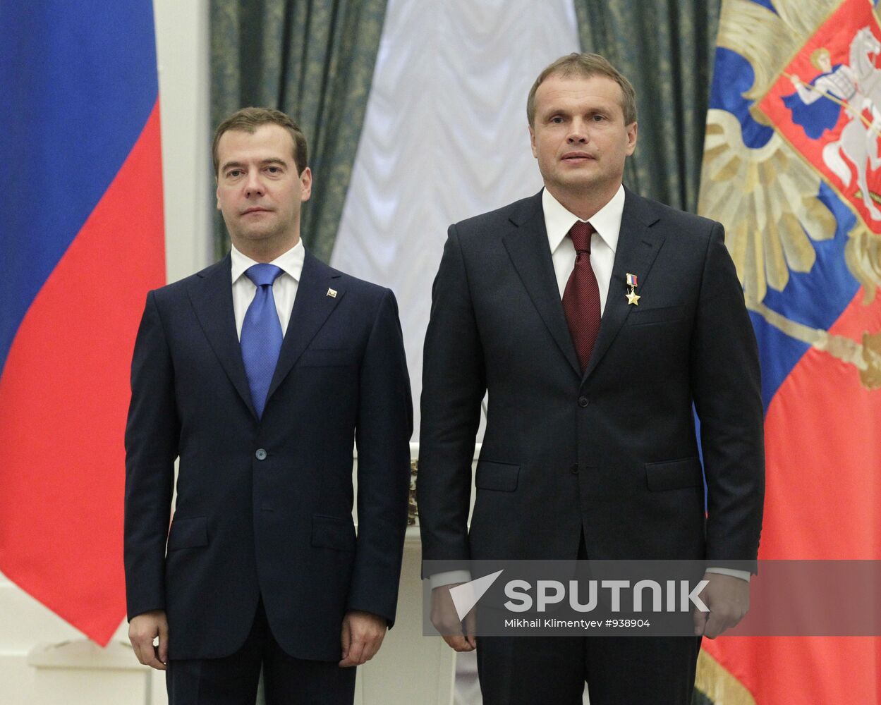 Dmitry Medvedev gives state awards in Kremlin