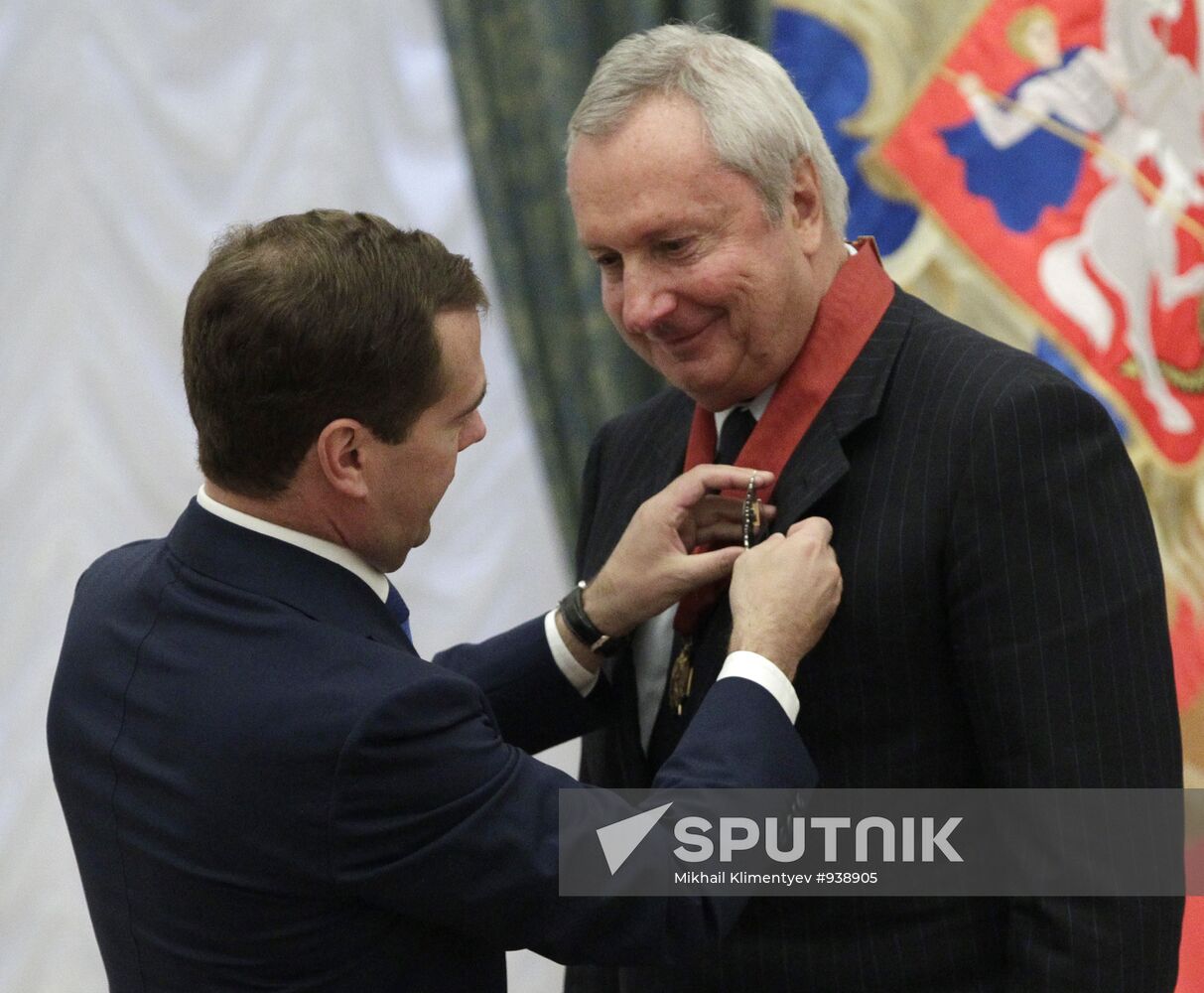 Dmitry Medvedev gives state awards in Kremlin