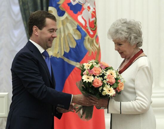 Dmitry Medvedev gives state awards in Kremlin