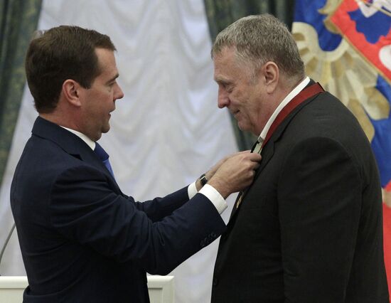 Dmitry Medvedev gives state awards in Kremlin