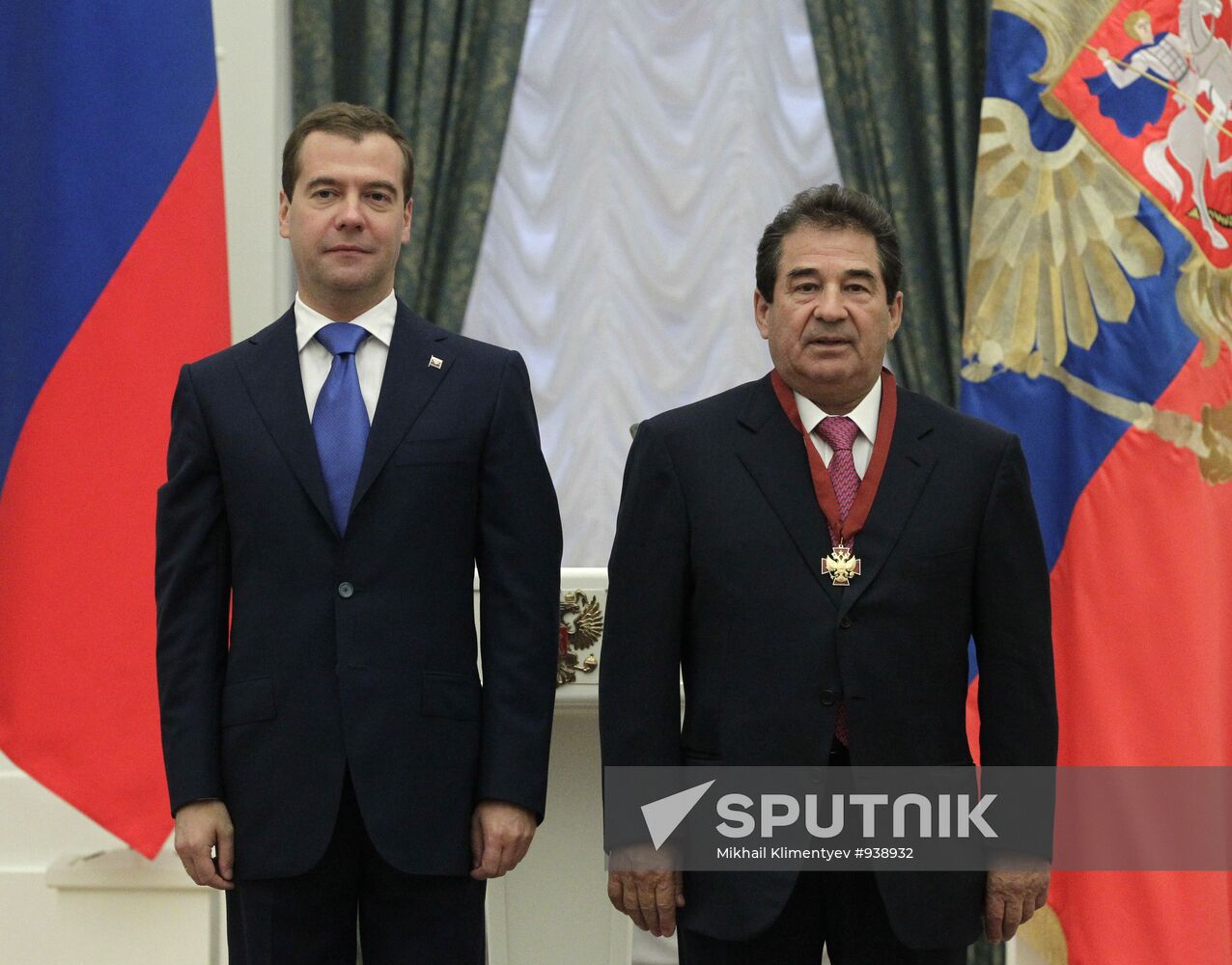 Dmitry Medvedev gives state awards in Kremlin