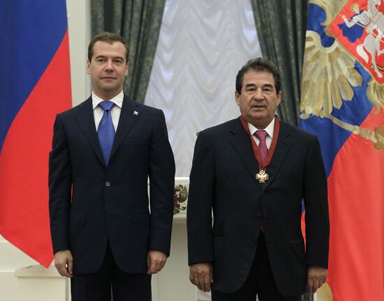 Dmitry Medvedev gives state awards in Kremlin