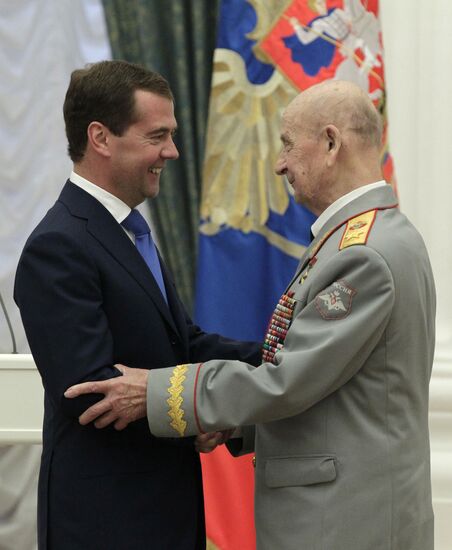 Dmitry Medvedev gives state awards in Kremlin