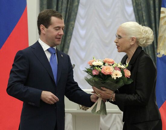 Dmitry Medvedev gives state awards in Kremlin