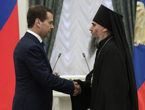 Dmitry Medvedev gives state awards in Kremlin