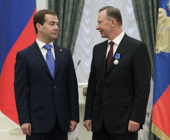 Dmitry Medvedev gives state awards in Kremlin
