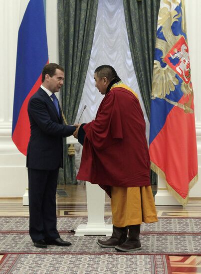 Dmitry Medvedev gives state awards in Kremlin