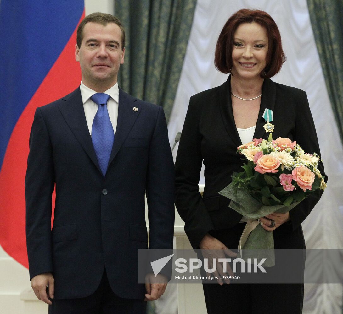 Dmitry Medvedev gives state awards in Kremlin