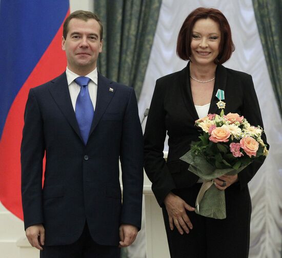Dmitry Medvedev gives state awards in Kremlin