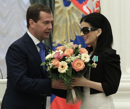 Dmitry Medvedev gives state awards in Kremlin