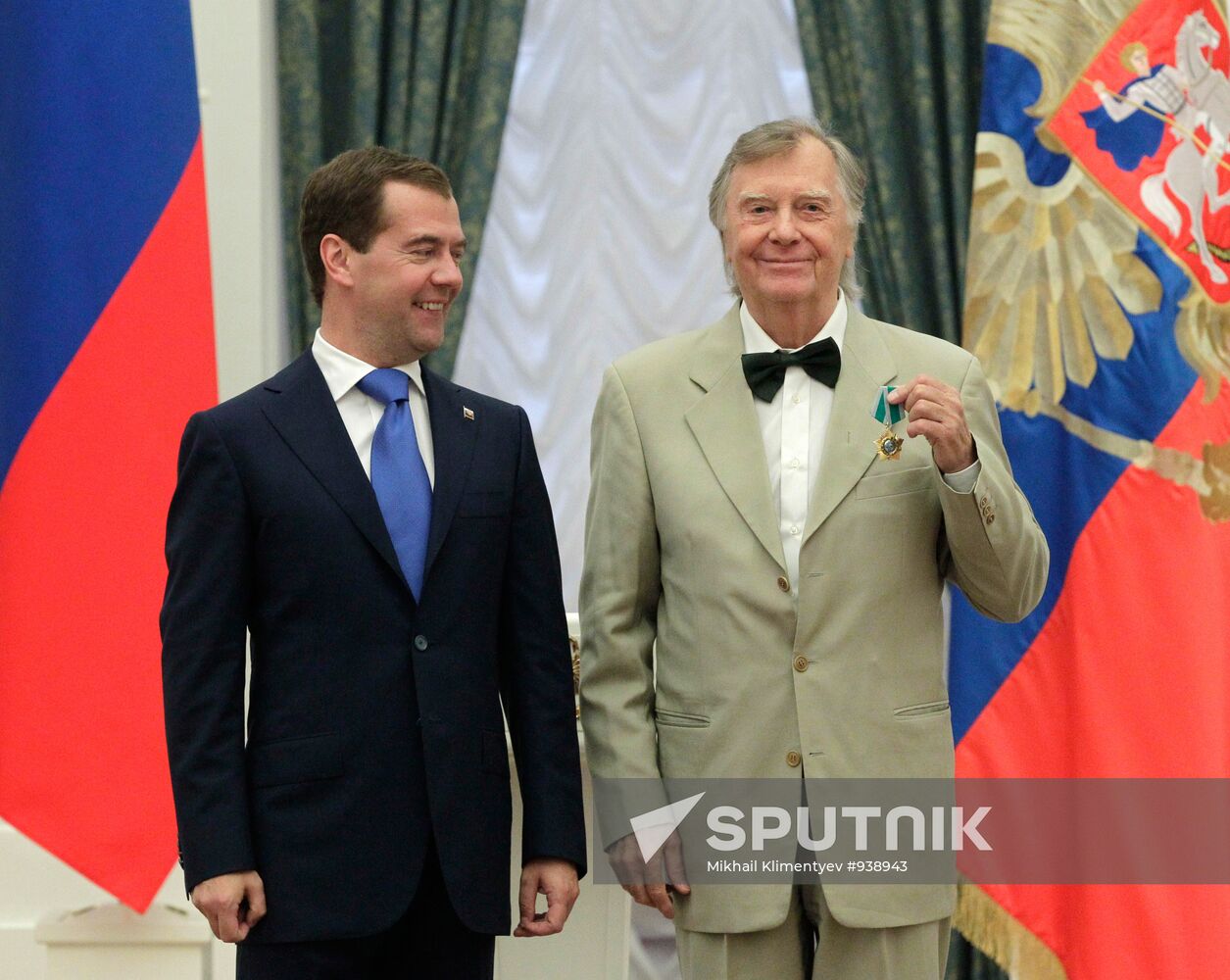 Dmitry Medvedev gives state awards in Kremlin