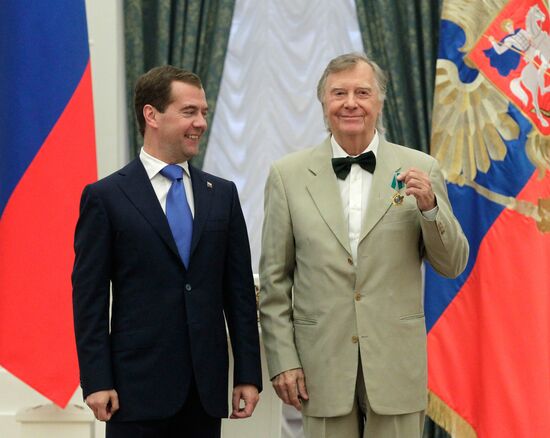 Dmitry Medvedev gives state awards in Kremlin