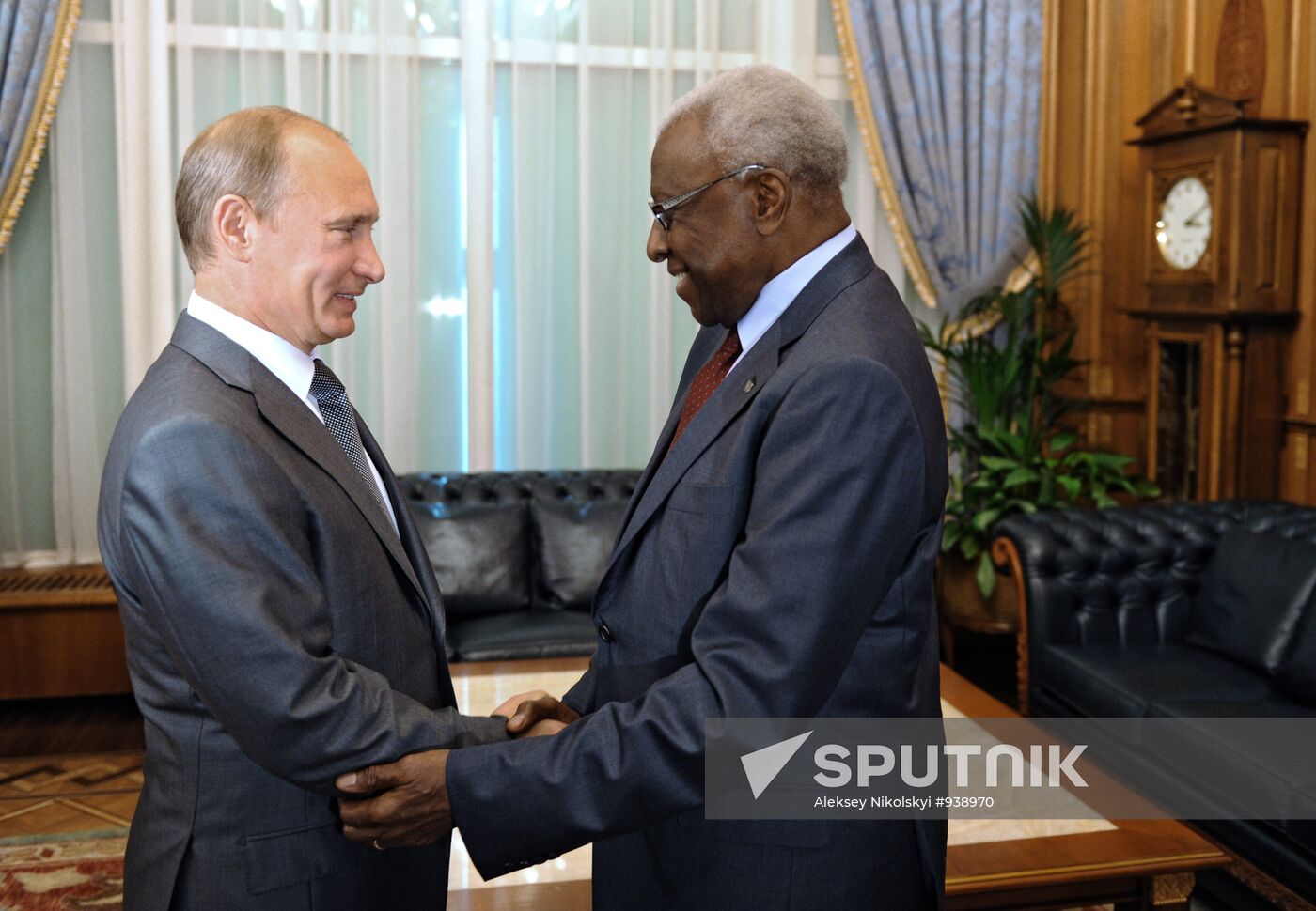 Vladimir Putin meets Lamine Diack in Moscow