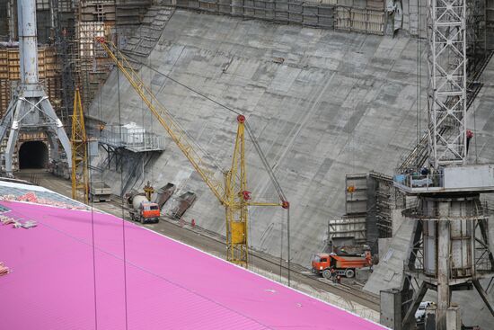 Construction of Boguchansk HPP