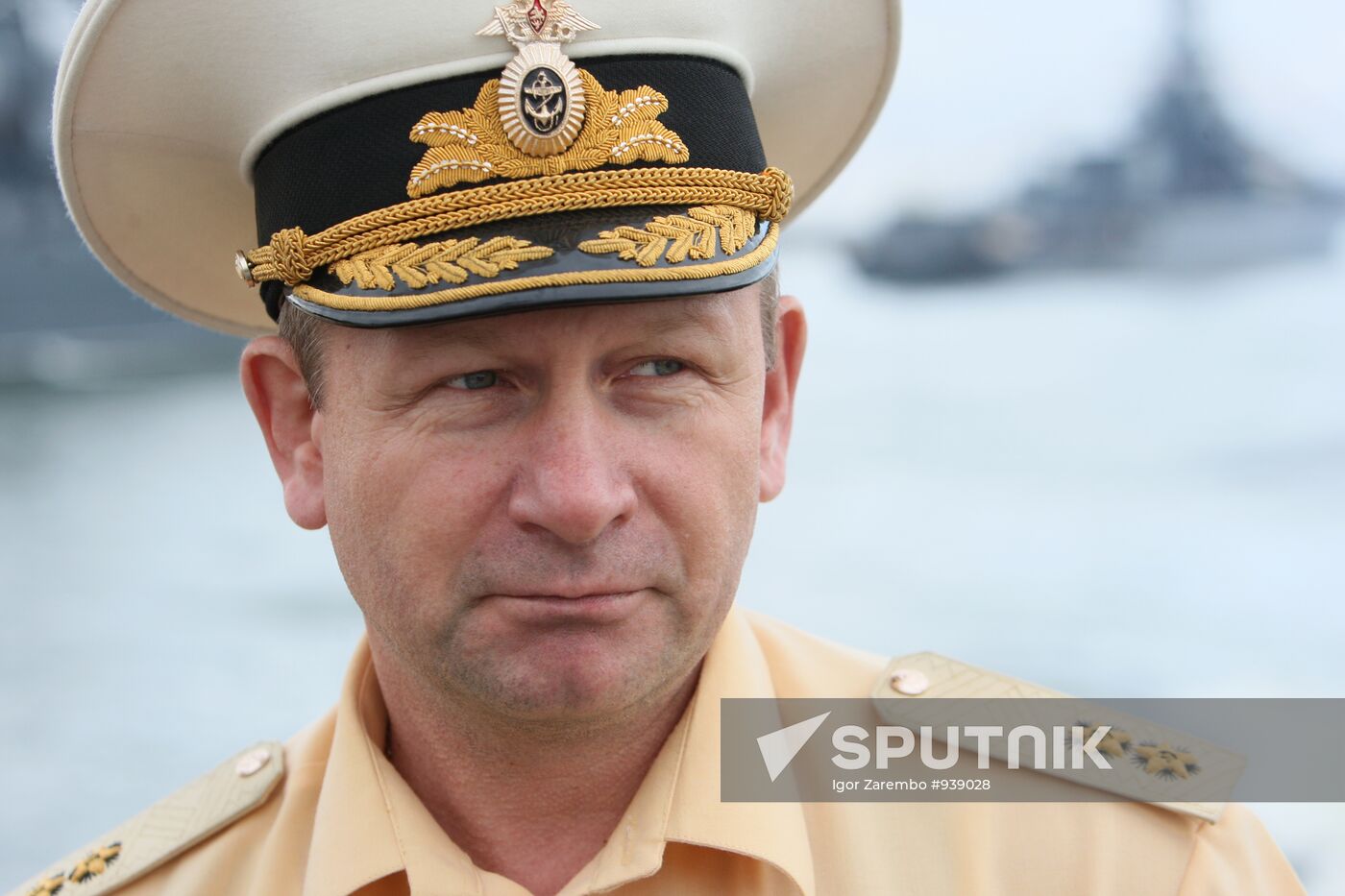 Rehearsal for Baltic Fleet Navy Day parade of ships